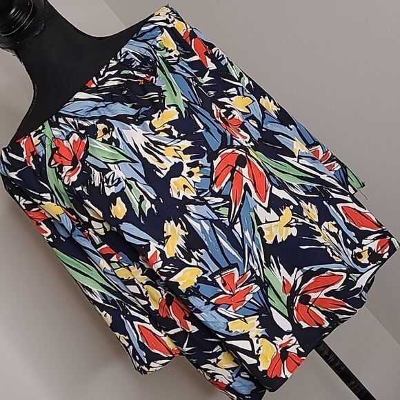 Green envelope  Los Angeles sz M offshoulder colorful blouse - Picture 1 of 8